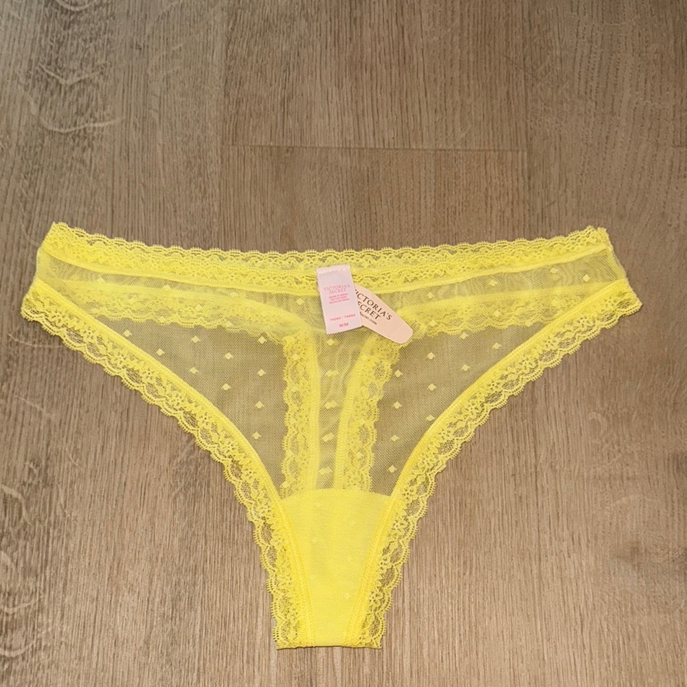 Y2K style  2015 Victoria's Secret  Yellow Lace Thong